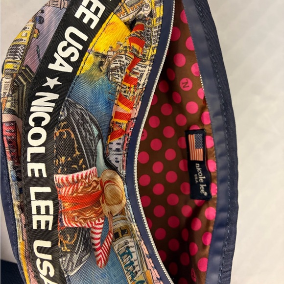 Nicole Lee Navy Multicolor Cityscape Belt Bag Exclusive - Picture 4 of 6